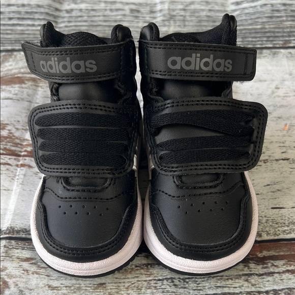 Adidas Hoops Mid 3.0 AC I Toddler Sneakers - Black/White - Size 4K - Picture 2 of 11